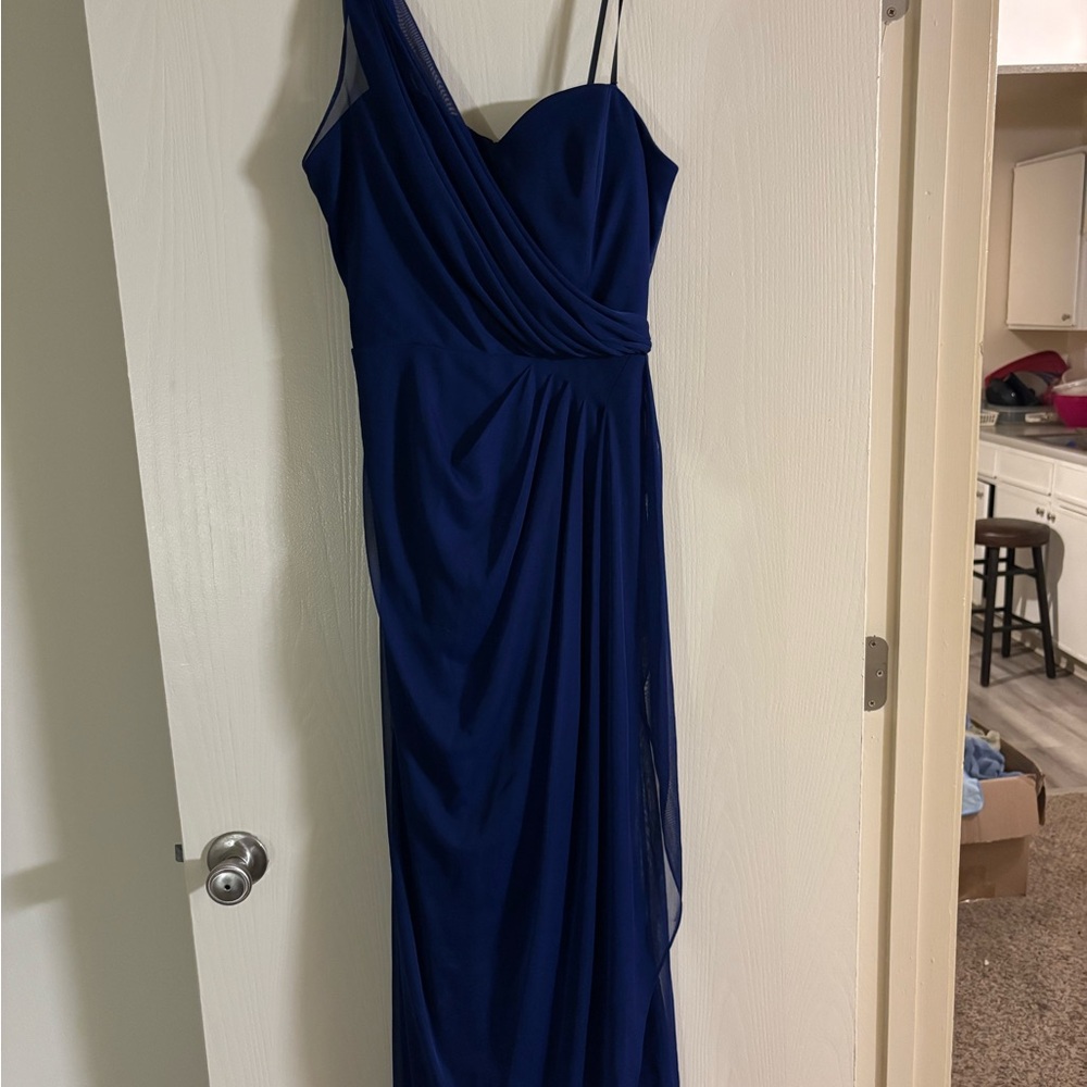 Camille La Vie Elegant One Shoulder Blue Dress